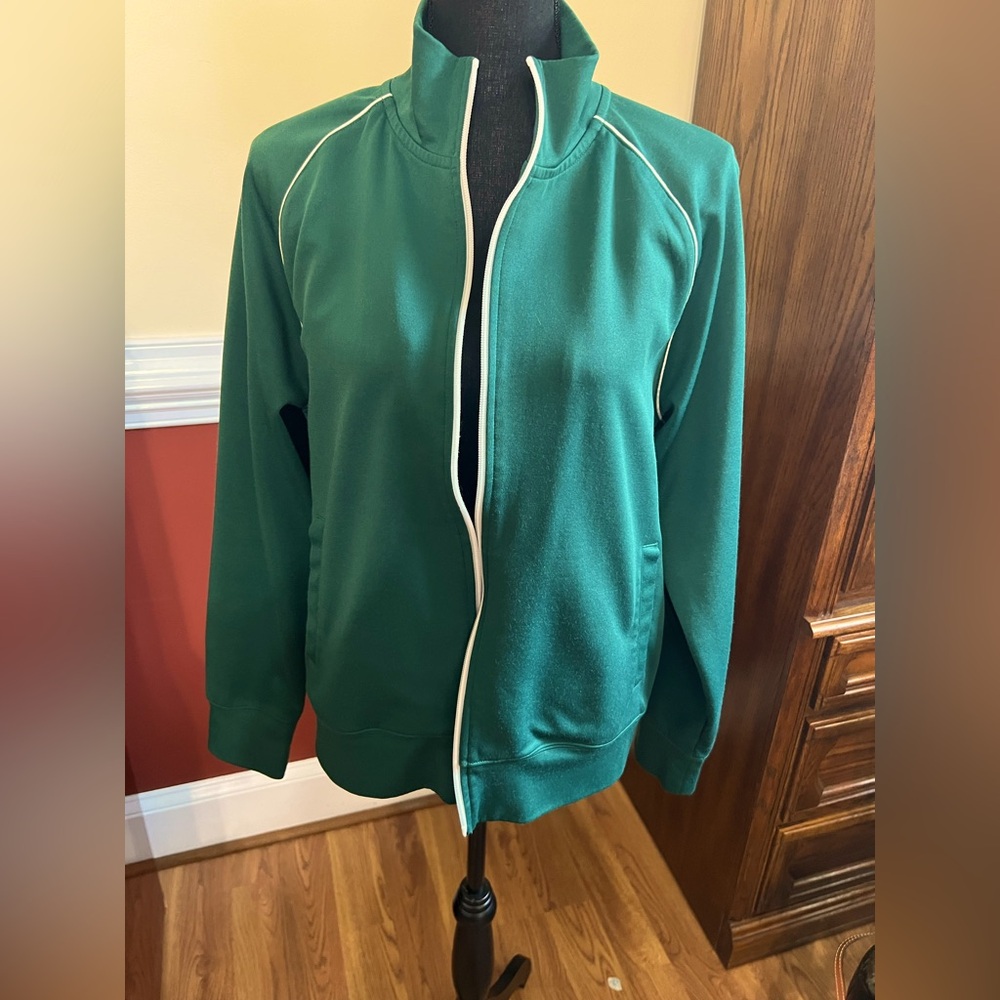 Todd Snyder Track Jacket Green White Zip Up Made in Portugal Retro Style.